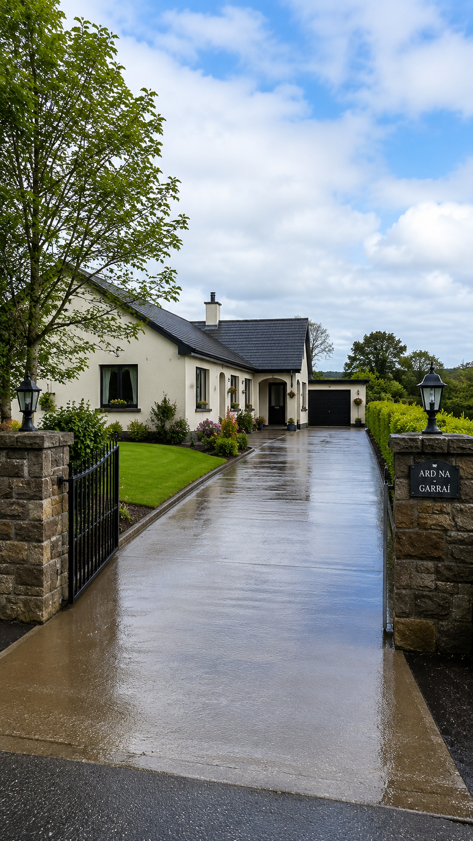 Power washing a driveway in Kildare